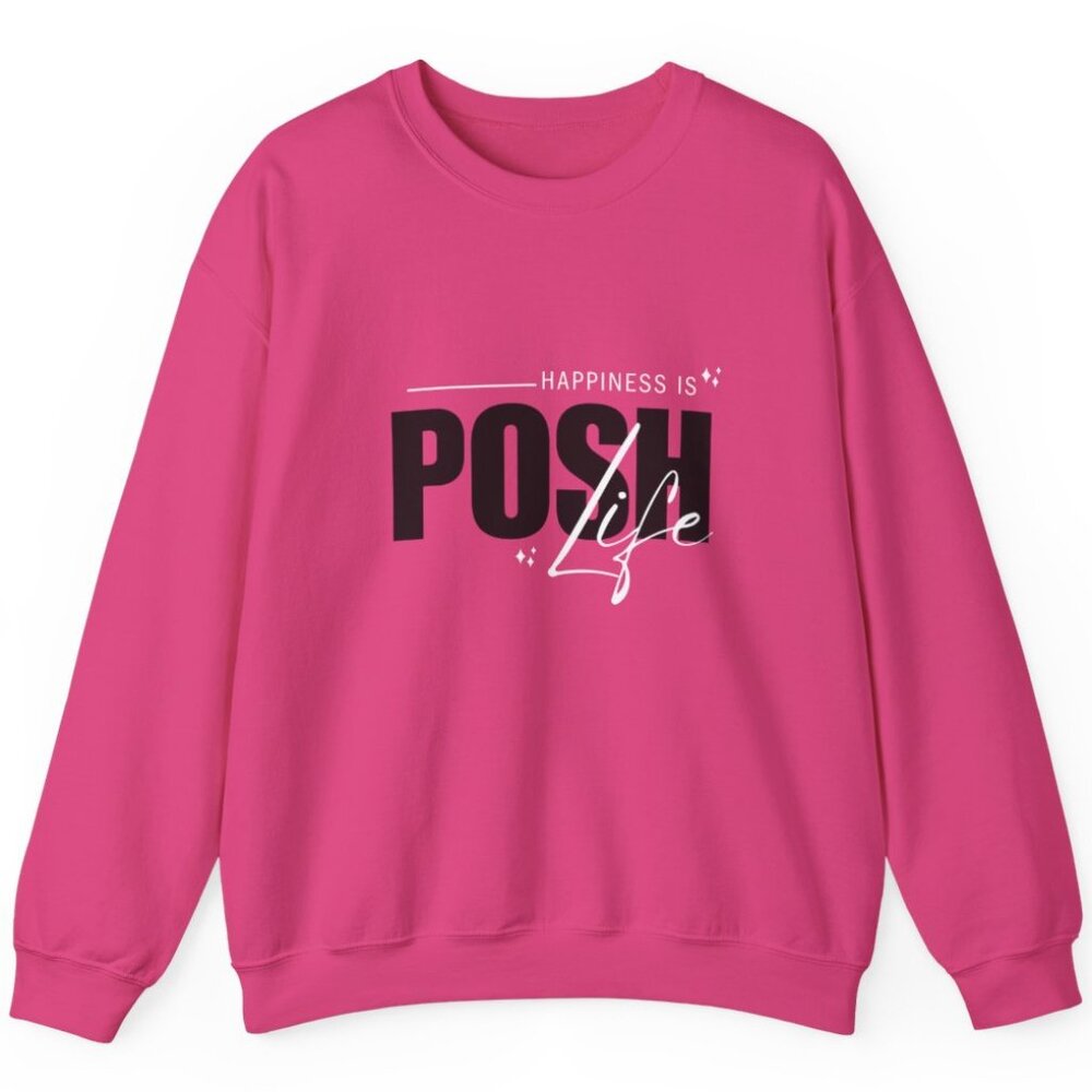 Happiness is Posh Life Unisex Heavy Blend™ Crewneck Sweatshirt